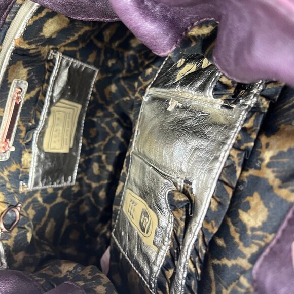 Laundry By Shelli Segal Bag SOFT Lambskin Leather Hobo Color Eggplant - Picture 7 of 15